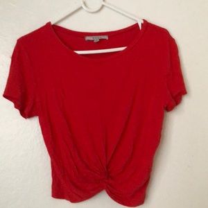 Macy’s Red Twist Crop Top Size Small